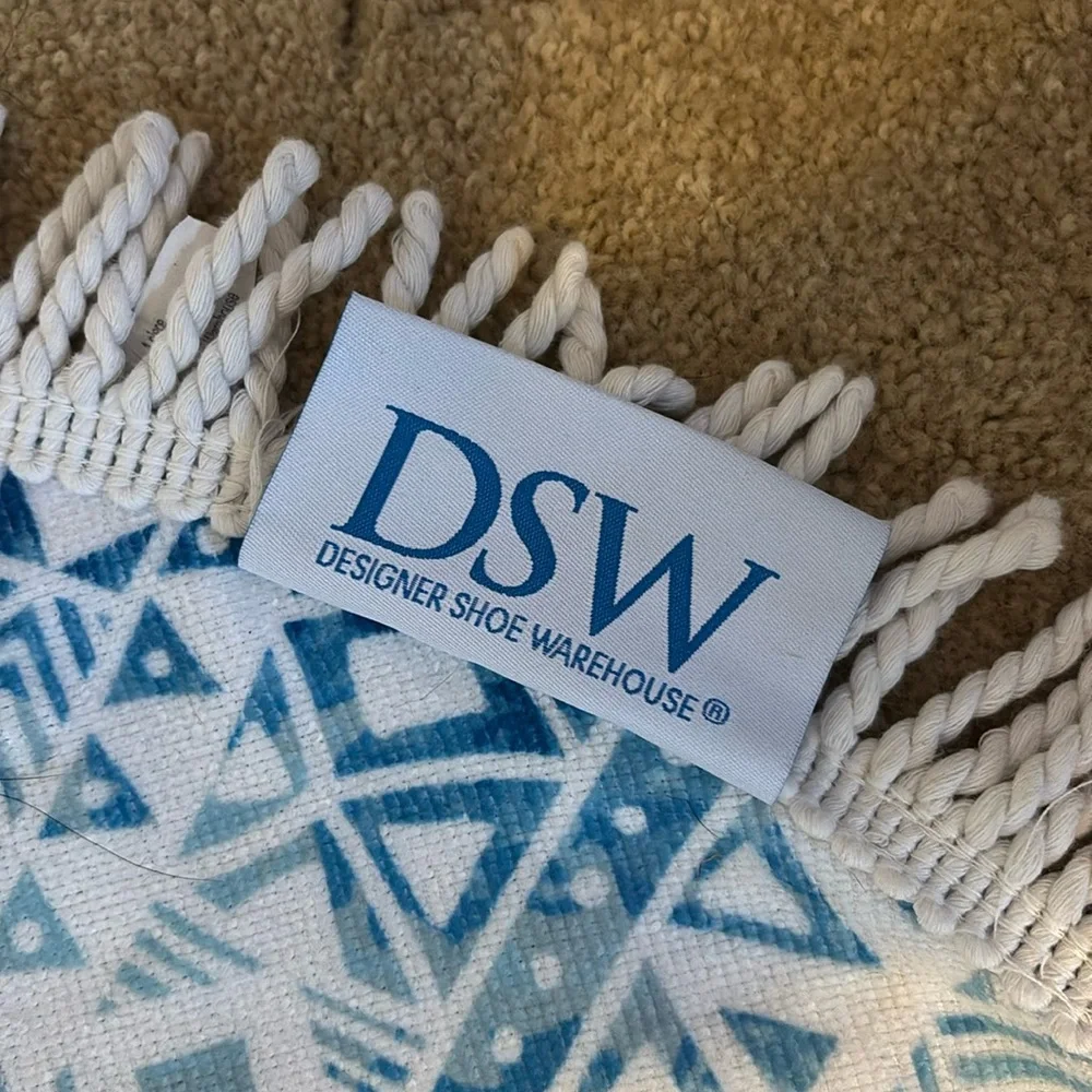 DSW Round Beach Blanket with Fringe Trim